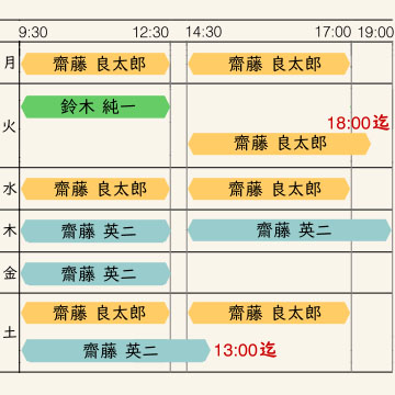 2021年4月以降の担当スケジュール